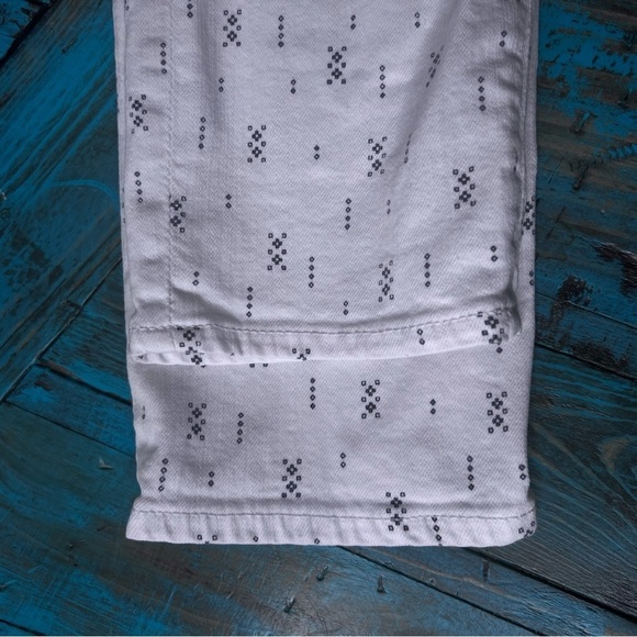 AG Adriano Goldschmied Stilt Cigarette Crop Jean Mosaic Print Optic White  Sz 27 - Picture 14 of 16